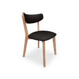 Kieran Retro Dining Chair - Messmate Timber - BLACK