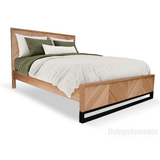 South Wharf Chevron Queen Bed w BLACK FOOT END