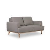 Noah 2 Seater Lounge Sofa in Italian Leather GREY