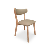 Kieran Retro Dining Chair - Messmate Timber - TAUPE