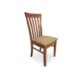 Matilda Blackwood Timber Dining Chair - Upholstered Seat LATTE