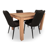 Grove Australian Hardwood 1200 Dining Set with 4 x Grove Fabric Chairs