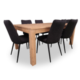 Grove Australian Hardwood 1800 Dining Set with 6 x LIGHT GREY Grove Fabric Chairs