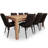 Grove Australian Hardwood 2100 Dining Set with 8 x Grove Fabric Chairs