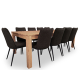 Grove Australian Hardwood 2400 Dining Set with 10 x Grove Fabric Chairs