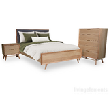 Malou Scandi American Oak Queen Tallboy Package