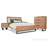 South Wharf Tasmanian Oak Tallboy Bedroom Package QUEEN