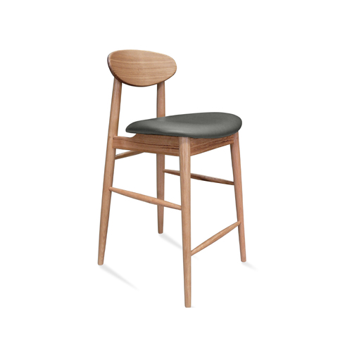 Custom Oliver Mid Century Design Barstool - Messmate Timber - Upholstered CUSTOM SEAT