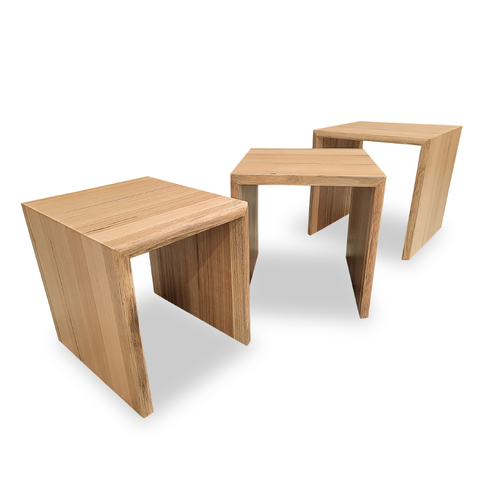 Botany Live Edge Messmate Set of 3 Nesting Tables