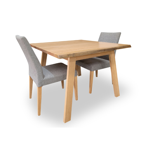 Botany Live Edge Messmate 1050 Square Dining Set with 2 Juni Chairs