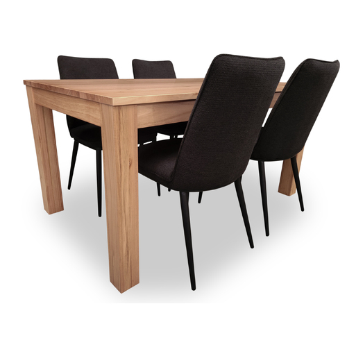 Grove Australian Hardwood 1500 Dining Set with 4 x Grove Fabric Chairs