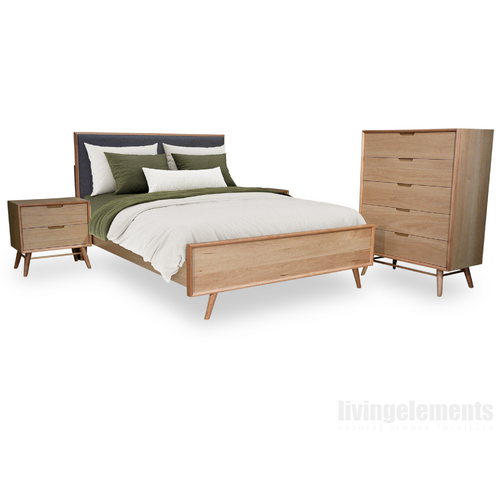 Malou Scandi American Oak Queen Tallboy Package