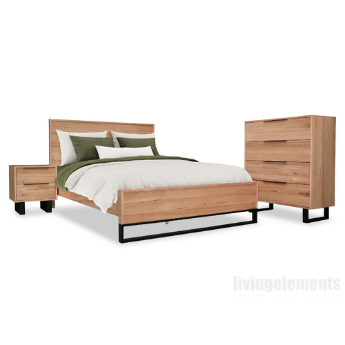 South Wharf Tasmanian Oak Tallboy Bedroom Package